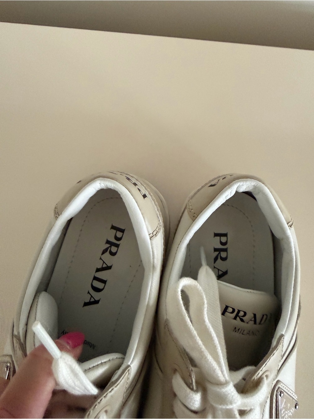 Prada Downtown sneaker, women’s White Low-Top Leather - Picture 3 of 10